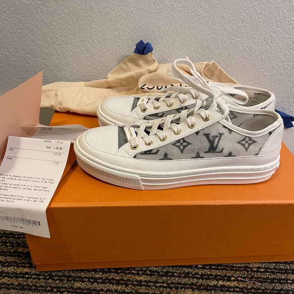 Louis Vuitton Stellar Open Back White Sneakers Shoes Sz 35 US 5 AUTHENTIC😍